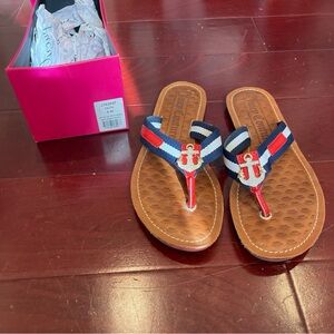 Juicy Couture Nautical Stripe Sandals Flip Flops